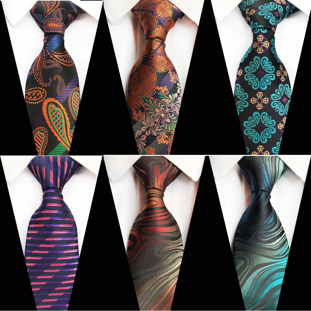 

New Design Paisley Plaid Jacquard Woven Silk Mens Ties Neck Tie 8cm Striped Ties for Men Business Suit Business Wedding Party