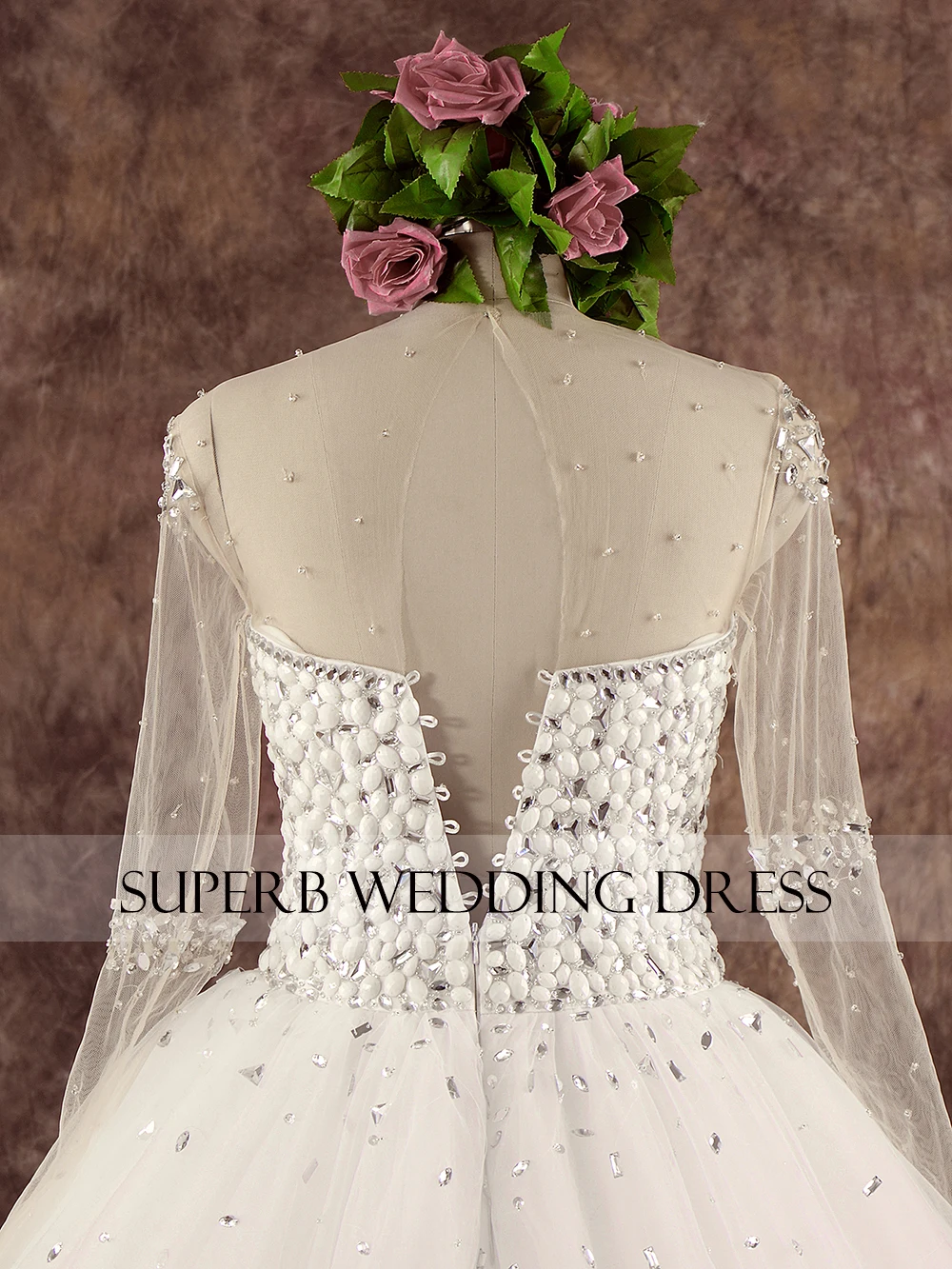 Superbweddingdress принцесса свадебное платье свадебное платье, украшенное бусинами лиф на заказ