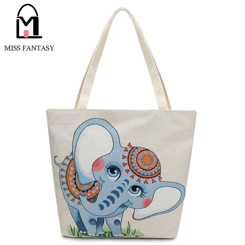 Women Bag Canvas Female Shoulder Summer For S Beach Women Bag Canvas Female Shoulder Summer For S Beach Bohemia Style Embroidery Elephant National Designers 2017 In Bags From Luggage