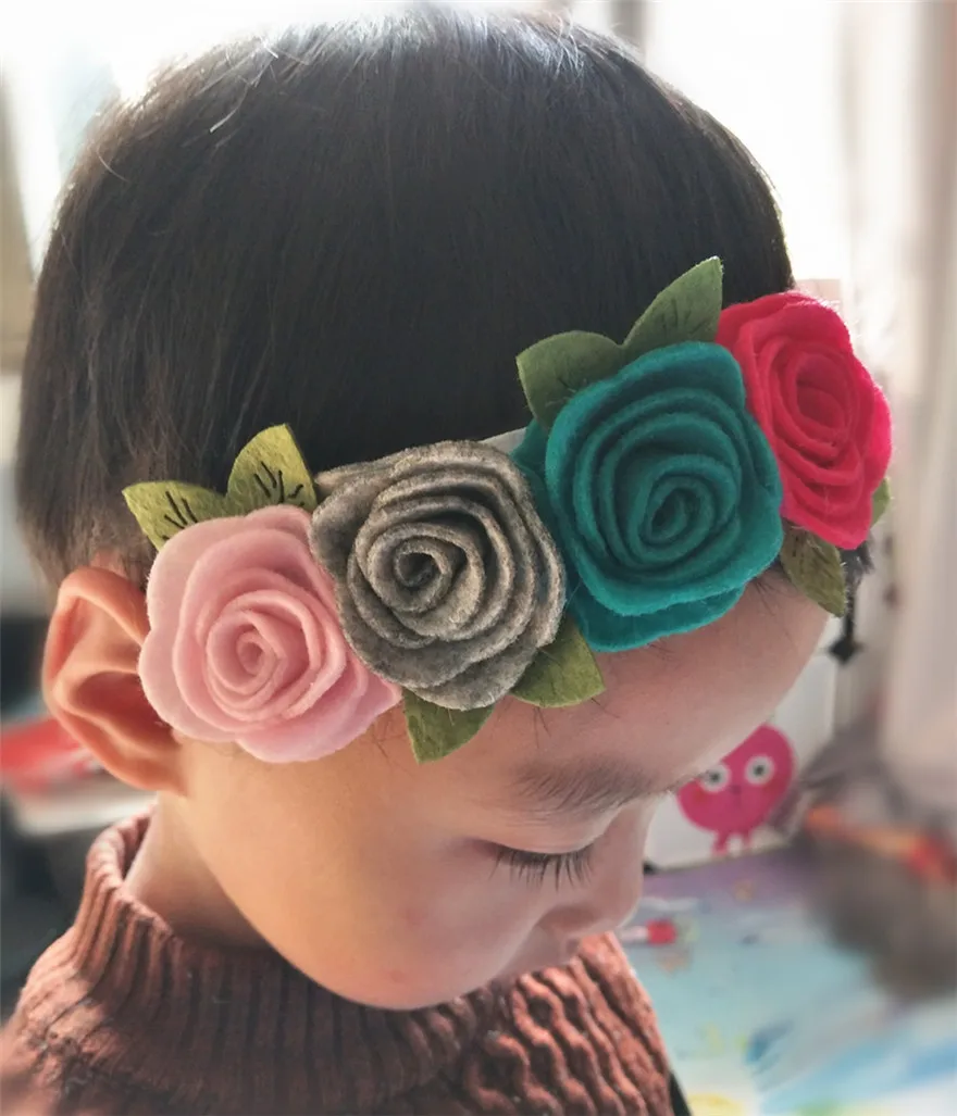 Felt Flowers Baby Girl Headband Toddler Hair Clip Felt Bows Felt Flower Pin,Summer Fashion