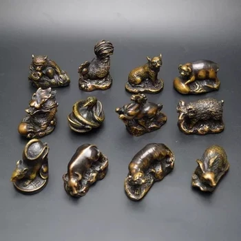 

Bronze twelve animal signs, a full set of rooster, tiger *, rabbit, dragon, snake, horse, sheep, monkey, chicken, dog and pig.