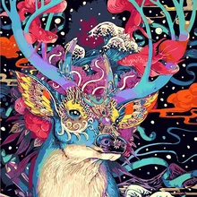 Рождественский олень животные на заказ Алмазная картина Полная площадь/Круглый Мультфильм eigen foto Алмазная вышивка аксессуары eid box ima