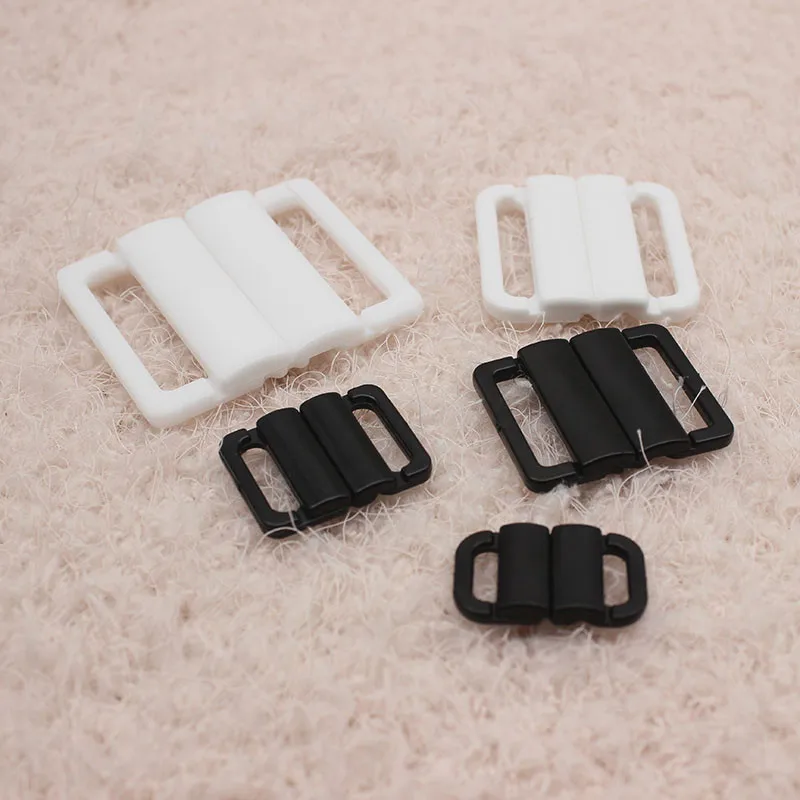 

50 Pcs/lot High Quality Plastic Buckles for Bra Bikini Rectangle Combined Fastener Buckles for Clothing Sewing Supply
