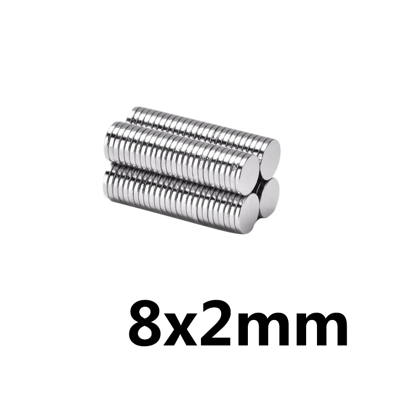 50pcs 8 * 2mm super strong neodymium magnet N35 disc permanent rare earth art process iron boron | Обустройство дома