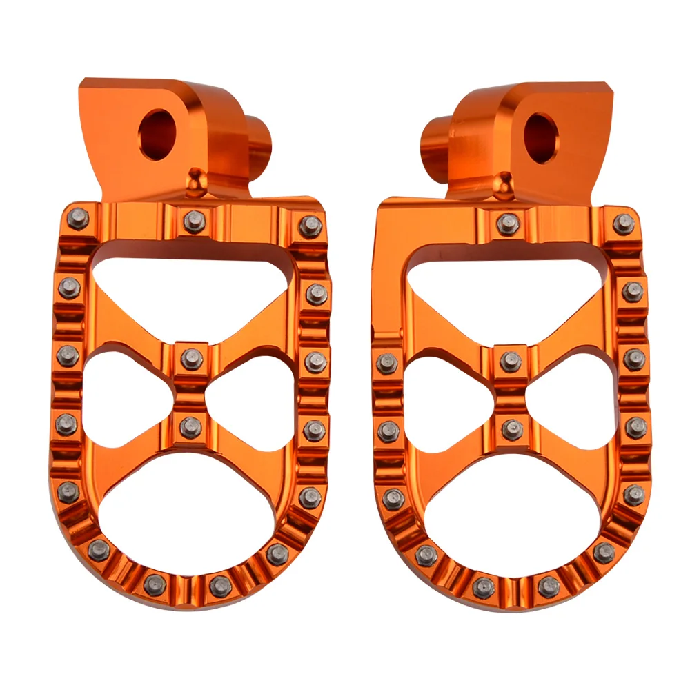 Billet MX Foot Pegs Rests Pedals For EXC SX SXF 65-990 FREERIDE250F Orange