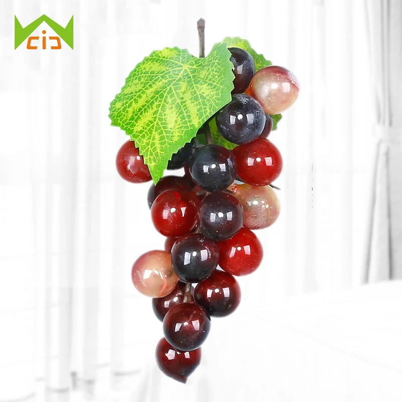 

WCIC Shooting Props Home Decorative Grapes Bunches Simulation Fruit Grape Real Touch Plastic Fake Rattan Frost Grape Bunch