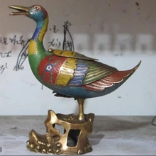 Xd 001432 1" Цянь Лун прекрасное животное Бронзовый Перегородчатой мандаринка Статуя кадило