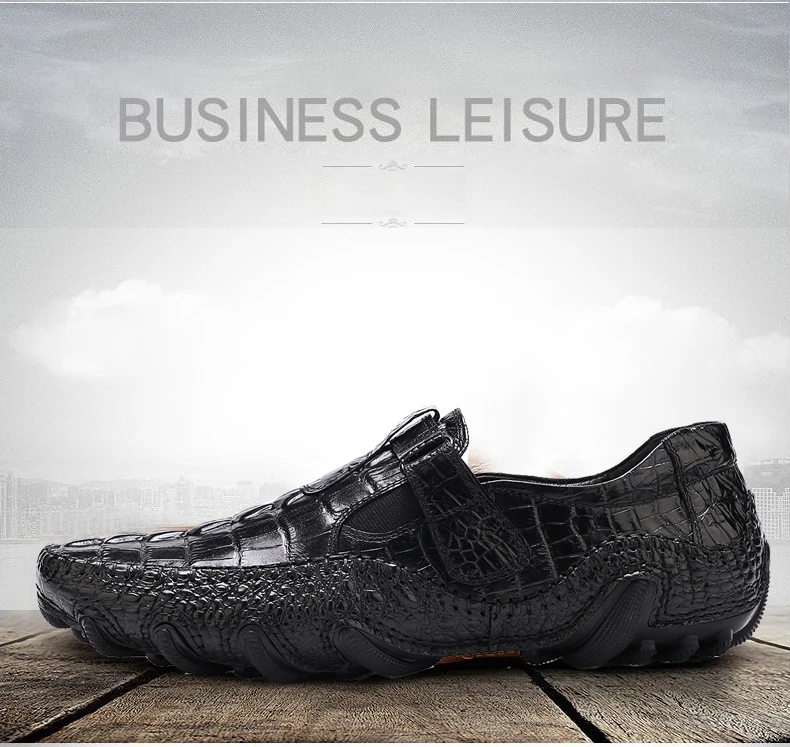 New Men's Octopus Leather Driving Shoes Crocodile Slip On Loafers For Mens Casual Shoes Moccasins Business Clogs Shoes Branded (2)