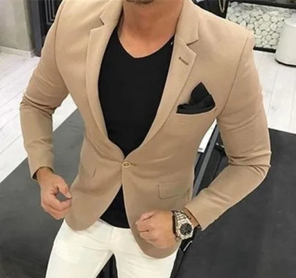 Dark Khaki Men's Young Trends Suit 