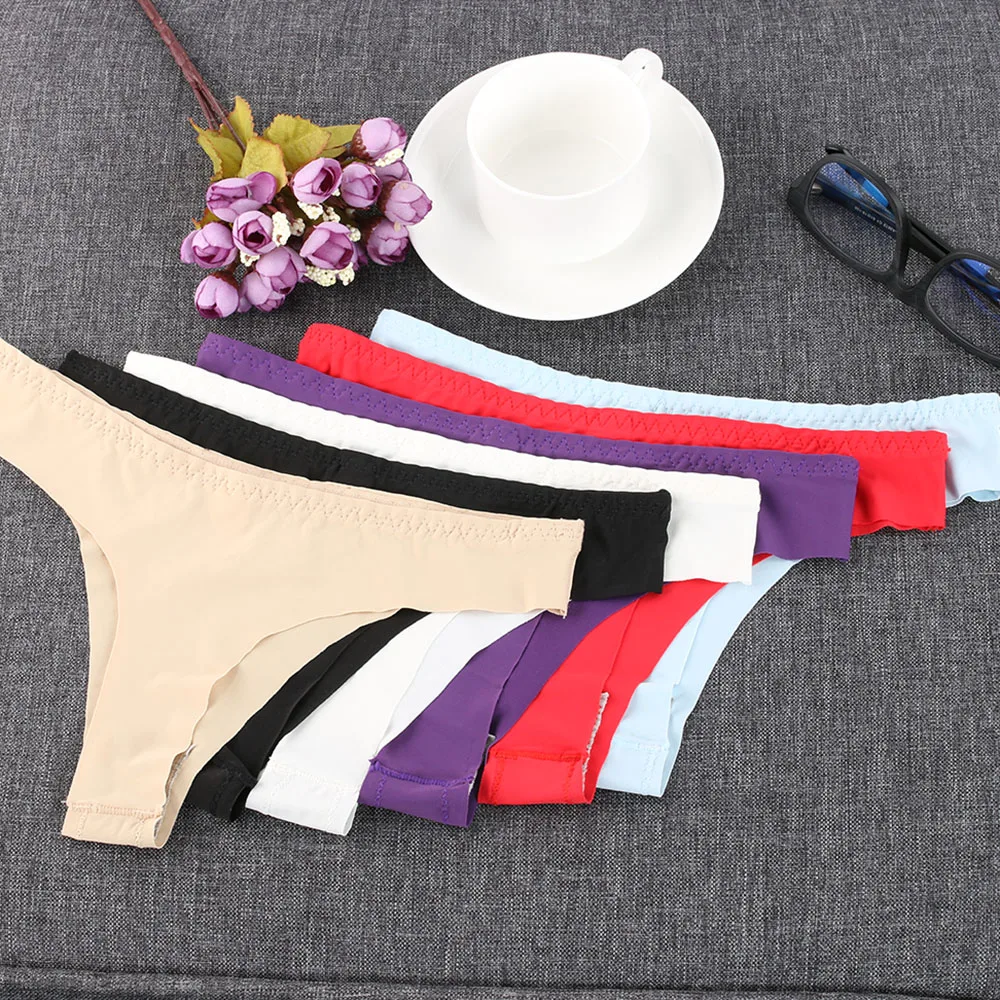 

New 1 PC Fashion Women Ice Silk Briefs Invisible Seamless Thin Bikini low-Rise Traceless Panties Underwear 6 Colors