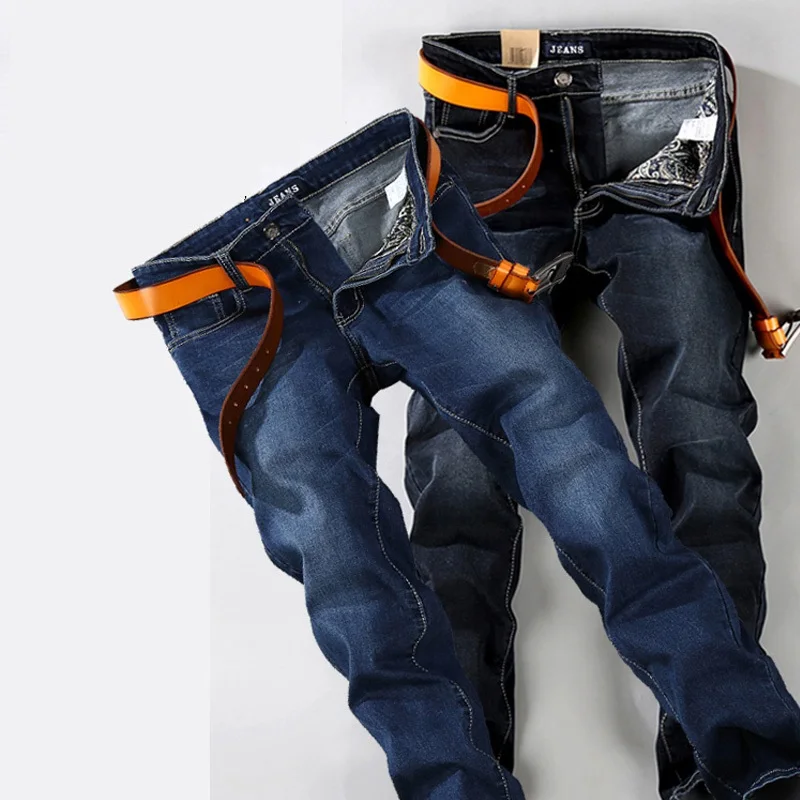 Plus Size big 40 42 44 46 48 Men Jean Straight Fit Brand Stretch Denim Pants 2020 Fashion Blue Black Jeans Trouser Male|jeans straight fit|brand men