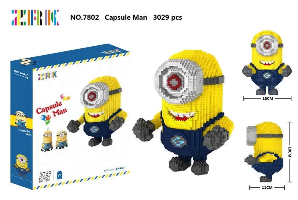 

Minions Minion film Stuart design block 3029 pcs cartoon diamond block toy