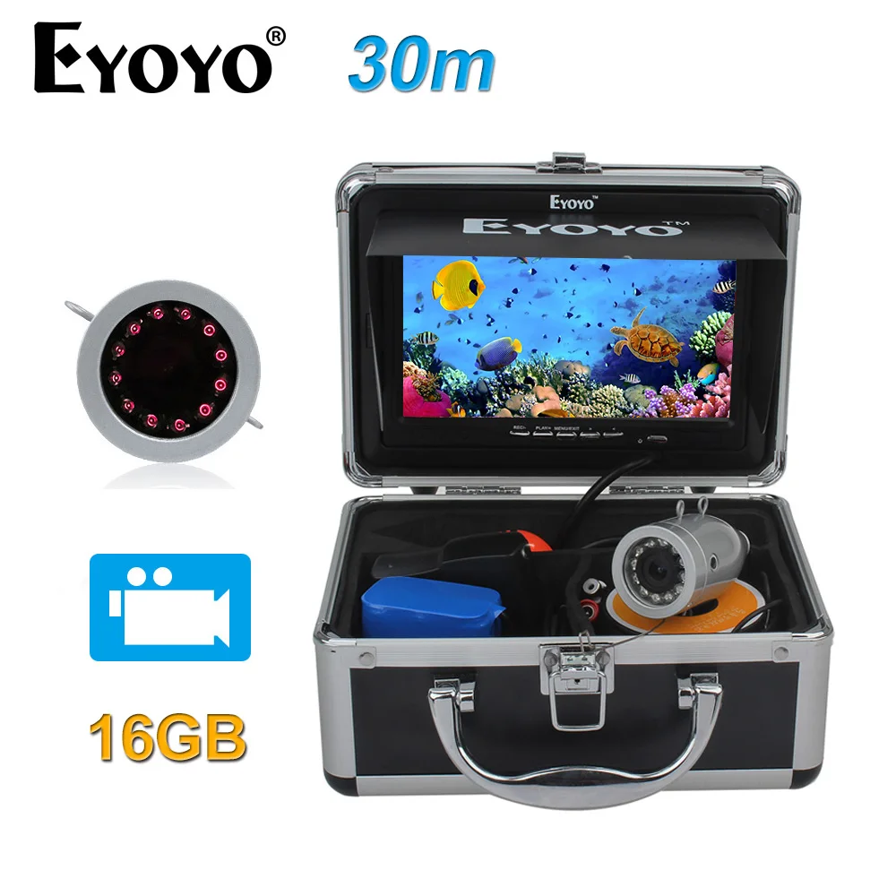 

EYOYO 16GB 30M 7" Infrared 1000TVL Fish Finder Fishing Camera DVR Recorder Boat Free shipping