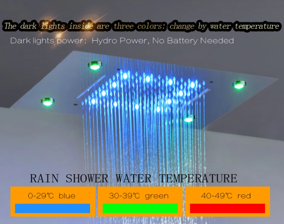 Набор для душа в ванной комнаты Аксессуары для смесителей панель кран комбо миксер горячей и холодной воды светодиодный потолочная душевая панель дождь водопад душ