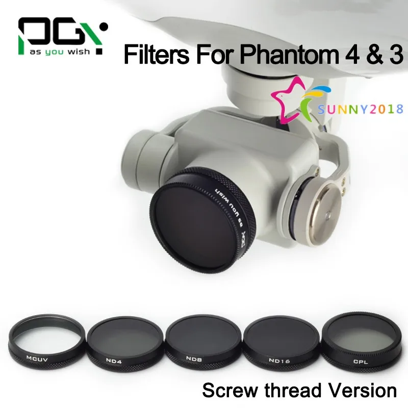 PGY DJI Phantom 4 DJI Phantom 3 Professional Advanced Camera Lens Filter ND4,ND8,ND16,MCUV,CPL,Filter Storage Bag