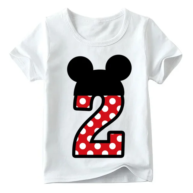 Baby Boys/Girls Happy Birthday Letter Bow Cute Print Clothes Children Funny T shirt,Kids Number 1-9 Birthday Present,ooo2416 White K