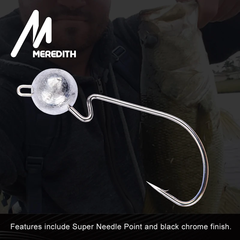 MEREDITH 10pcs/Lot Exposed Lead Jig Head 3.5g 5g 7g 10g 14g Lead Head Hook Jig Baits Fishing Hooks Jigging Fishing Accessories