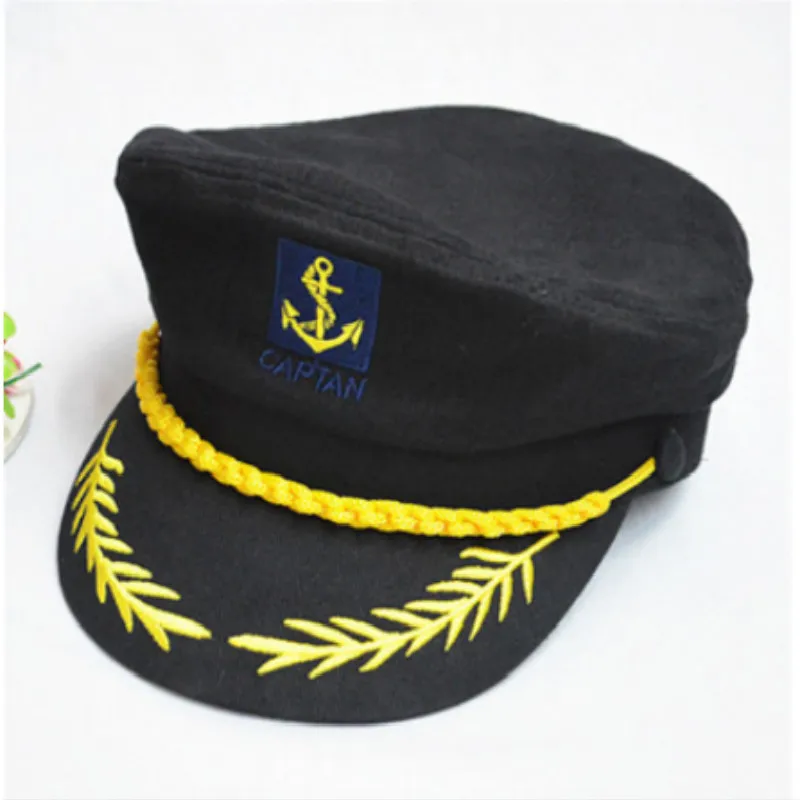 

Black White Red Striped Military Hat Cap Adjustable Soldier Captain Sailor Hat Army Vintage Police Bone Gorras For Women Men