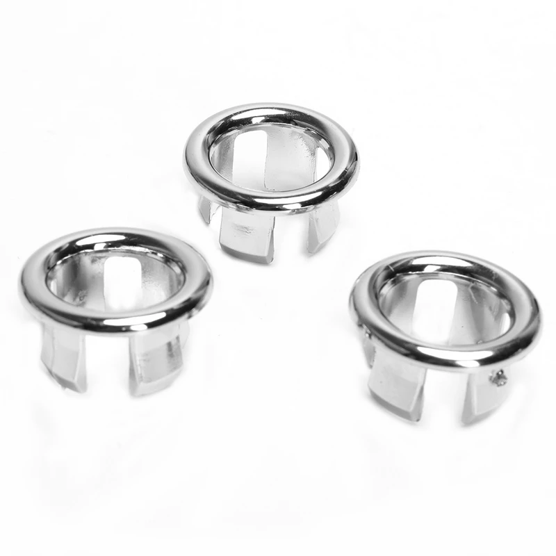 3pcs Silver Round Ceramic Basin Overflow Hole Decorative Cover Bathroom Accessories 3pcs Silver Round Ceramic Basin Overflow Hole Decorative Cover Bathroom Accessories