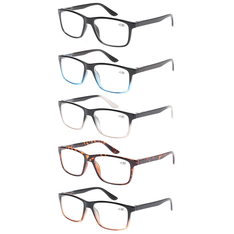 Najtaniej 5 paczka Retro prostokątna rama okulary do czytania dla mężczyzn i kobiet wiosna zawias jakości 0.5 do 6.0