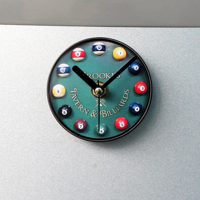 cheap Lovely Billiards Wall Clock Creative Fridge Magnet Clock Fresh Color Magnetic Stickers Clocks Refrigerator Decor Wall Clocks