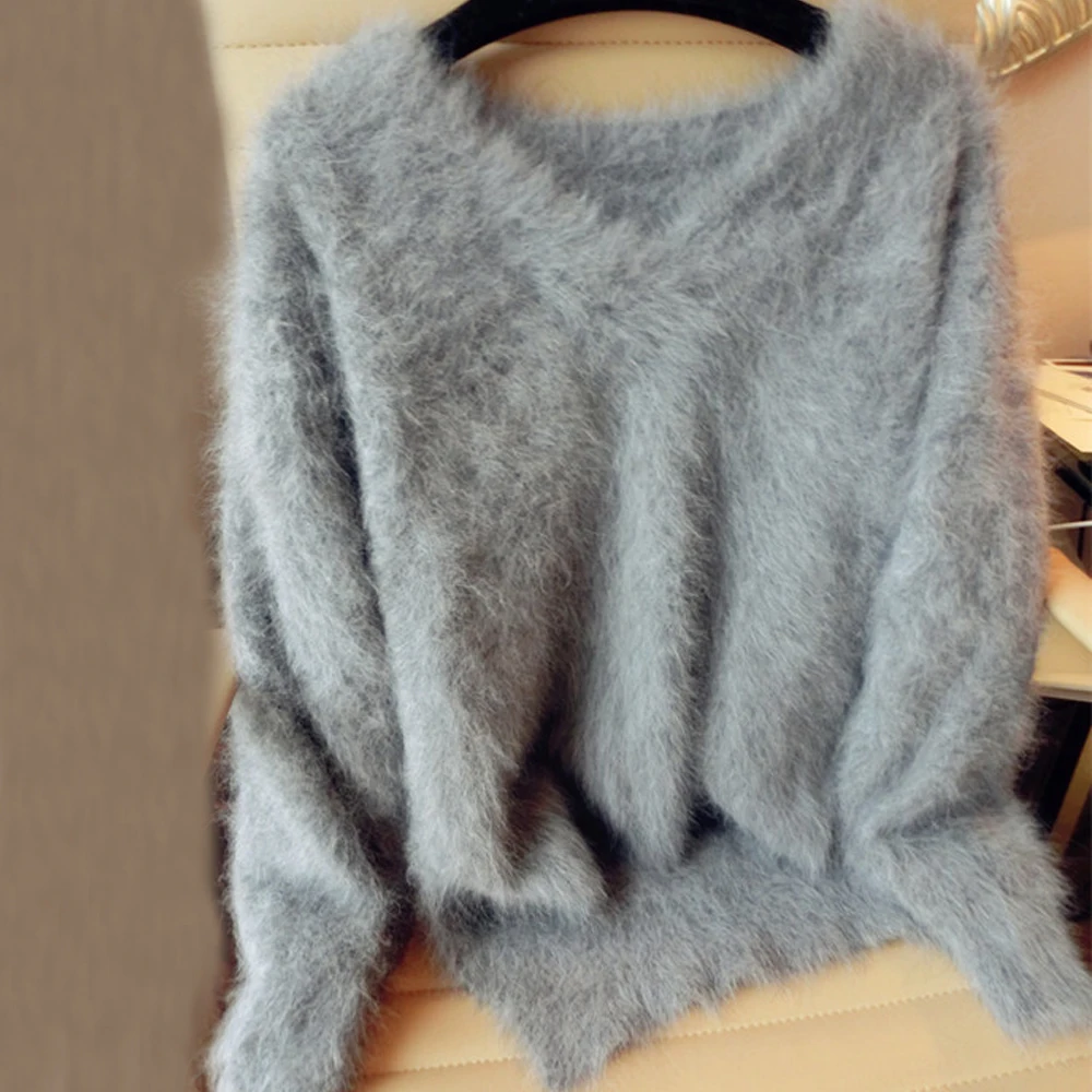 

genuine mink cashmere sweater women cashmere coat pure mink Customized size and color free shipping v neck sweater wsr296