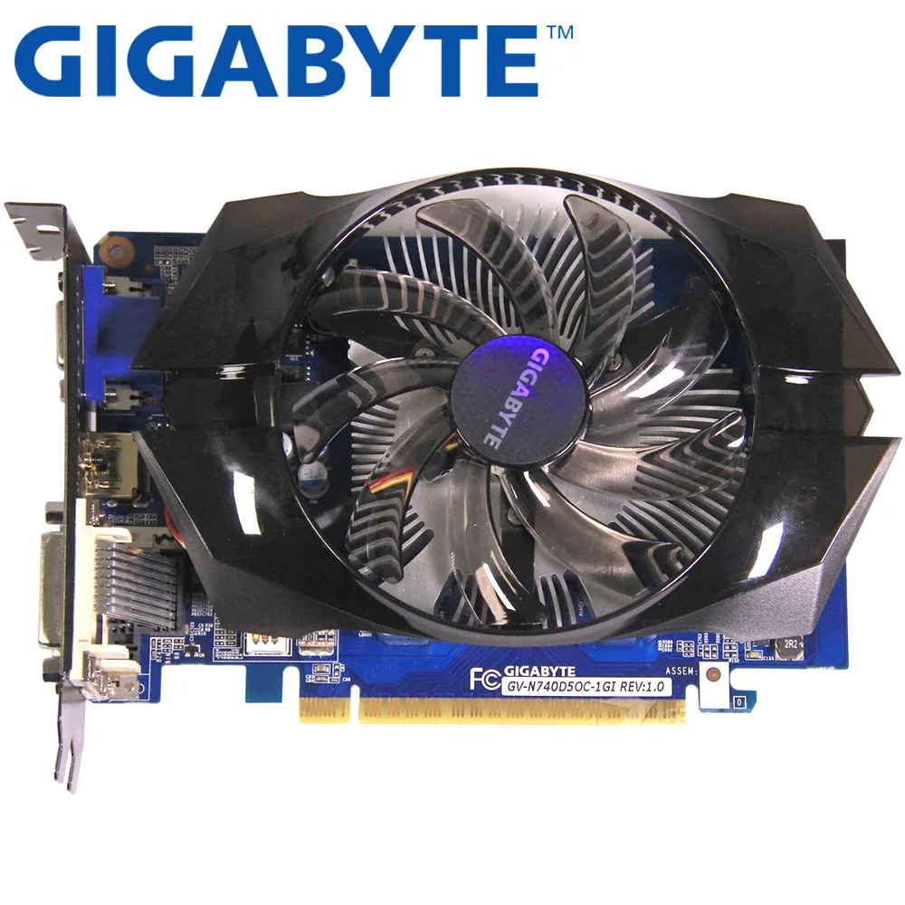 Видеокарта GIGABYTE оригинал GT740 1 ГБ 128 бит GDDR5 видеокарта для nVIDIA Geforce GT 740
