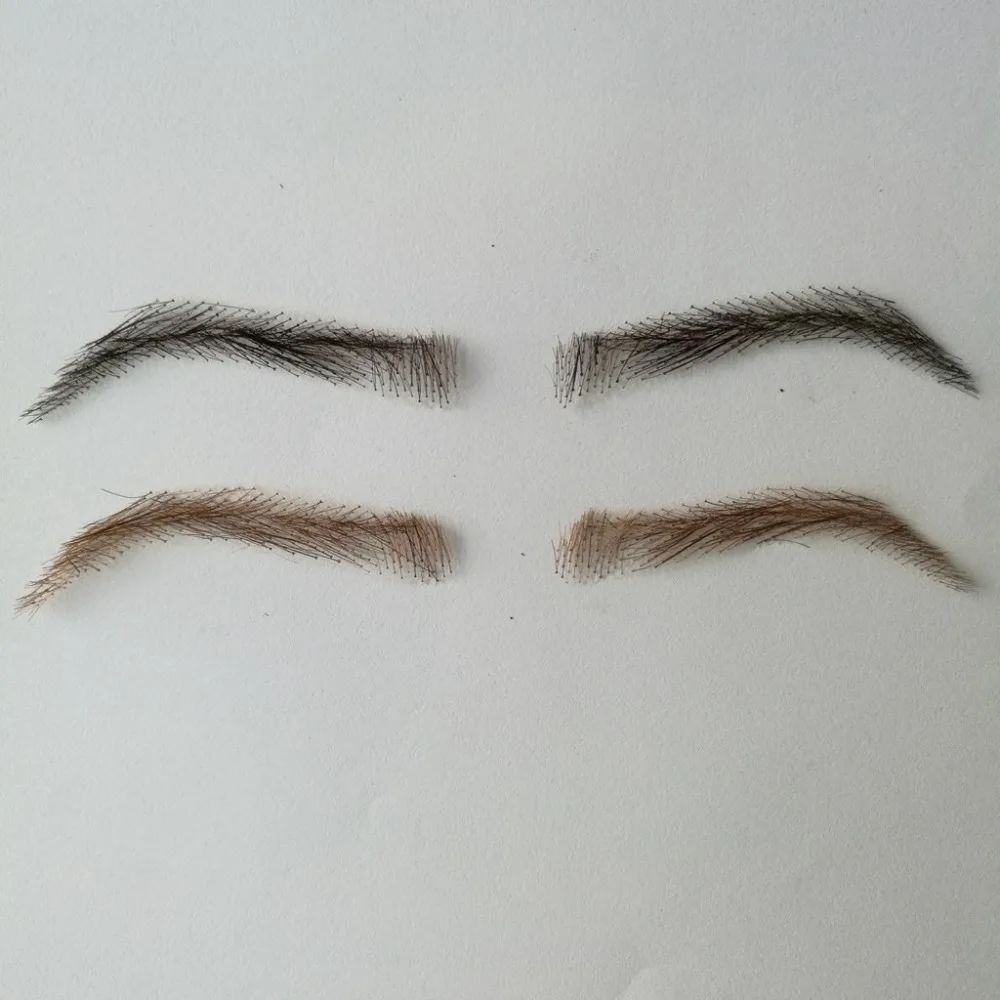 hand made human hair man false eyebrow black color hand knot fake eyebrow invisible swiss lace hand eyebrows hand made human hair man false eyebrow black color hand knot fake eyebrow invisible swiss lace hand eyebrows