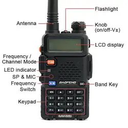 Baofeng UV-5R Двухканальные рации UHF/VHF Dual Band UV5R CB Радио 128ch VOX фонарик двойной Дисплей FM трансивер для Охота радио