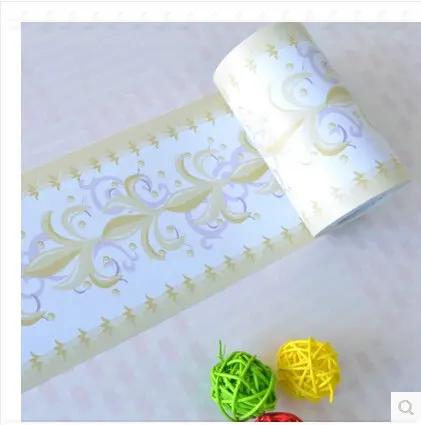 2 roll pvc self adhesive vinyl wallpaper border flower for kitchen