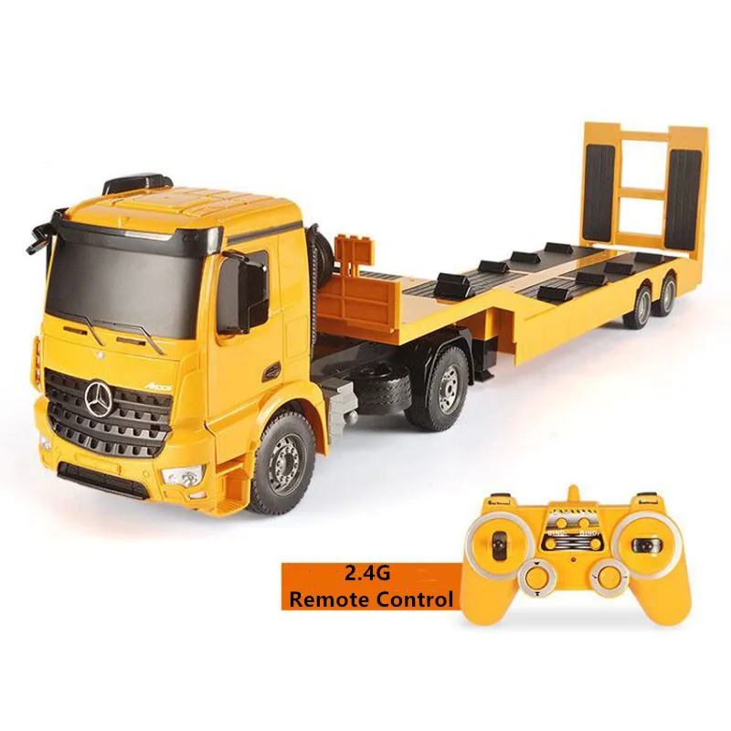 

Wireless Control Transport Cargo Toy 1:20 103CM Automatic Lifting RC Truck Detachable Flatbed Semi-Trailer Engineering Truck Toy
