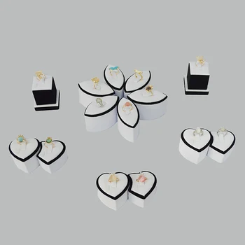 

Promotion Kit Jewelry Display Stand for Rings Holder Wedding Finger Ring Display Show Case, Exhibitor to Ring in White PU