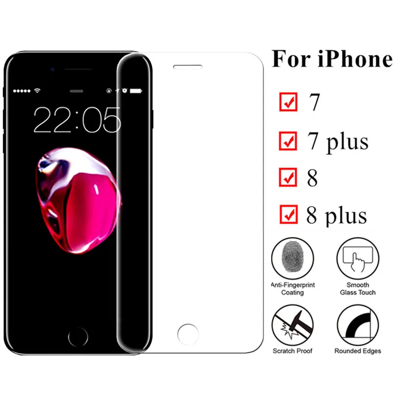 Защитное стекло для apple iPhone 7 8 plus Защитная пленка для экрана 7plus 8 plus бронированный лист verre tremp закаленное 7p 8 p