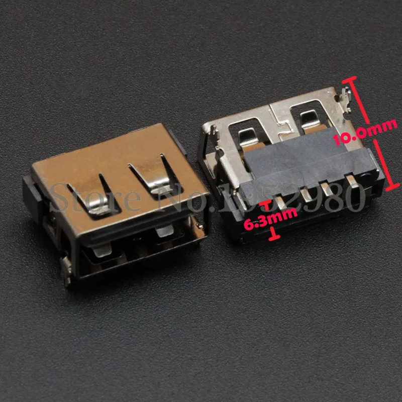 10 шт. USB 2 0 разъем Гнездо SMT Передняя фута мм высокий 4 Pin для передачи данных