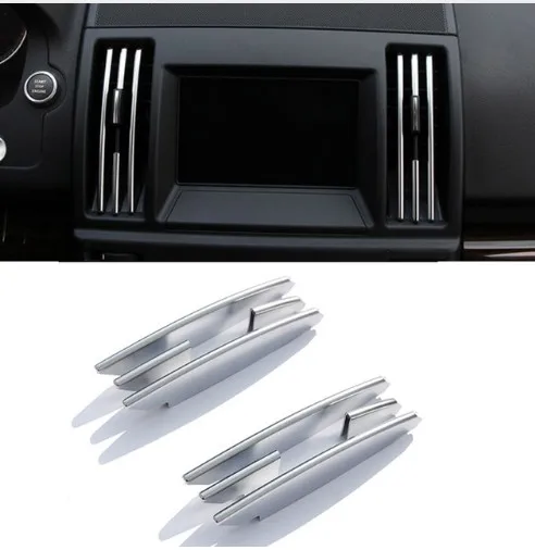 

8pcs Chrome Interior Center Air Conditioning Vent Outlet Strips Trim For Land Rover Freelander 2 2008-2015 Accessory Car Styling