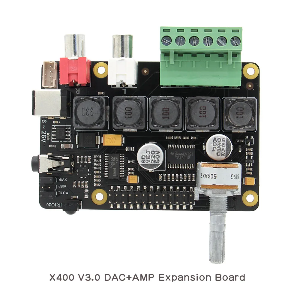 Raspberry Pi X400 ies аудио Плата расширения звуковая карта, модуль DAC для Raspberry Pi 3 Model B+/3B/Pi 2B/B - Цвет: X400 board