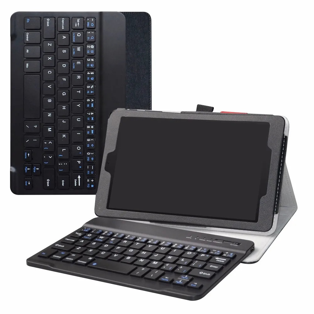 For 8.0" Alcatel 3T 8 Inch Tablet(2018) Removable Bluetooth Keyboard case,Portable Folding stand