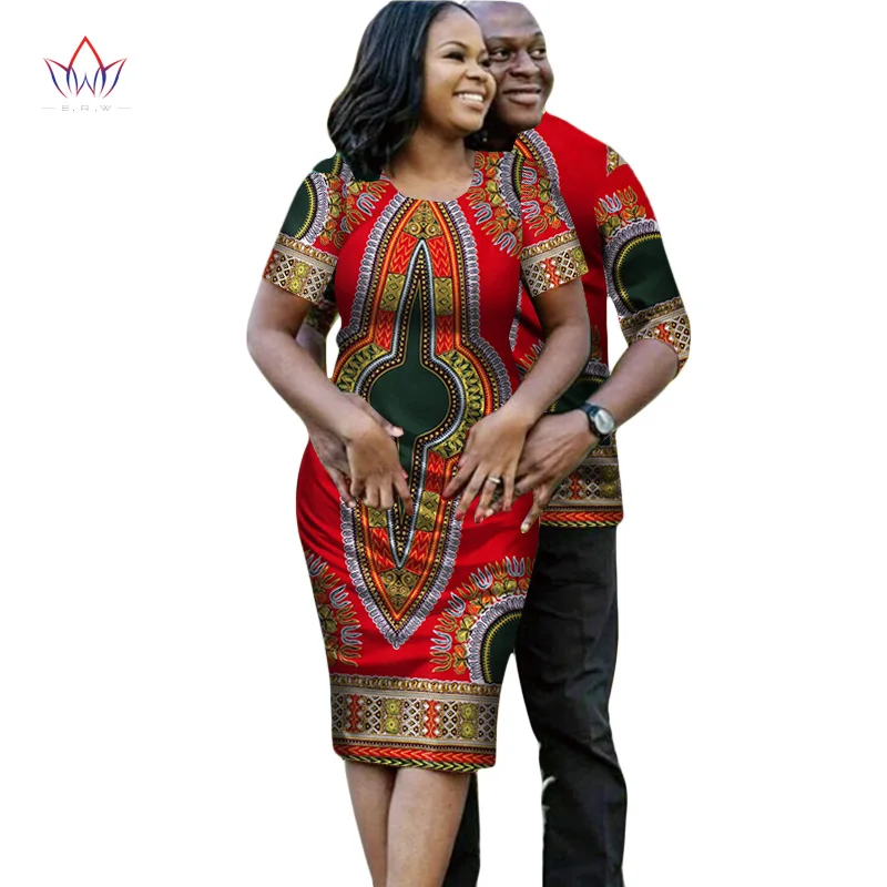 Африканские платья для женщин парная одежда для влюбленных с коротким рукавом Дашики мужские африканские платья для женщин в африканском стиле Одежда WYQ19 - Цвет: 3