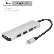5 in 1 USB Type C Hub Hdmi PD Power Delivery Port 4 USB 3.0 Ports USB C Hub Adapter for Mac book Pro Thunderbolt USB C HUB 5 in 1 USB Type C Hub Hdmi PD Power Delivery Port 4 USB 3.0 Ports USB C Hub Adapter for Mac book Pro Thunderbolt USB C HUB
