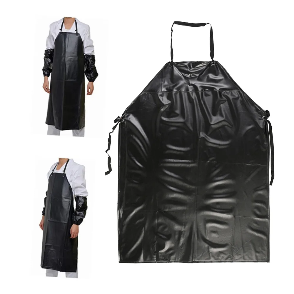 Men Women Vest Full Apron PVC Coated Waterproof Kitchen Butcher Work Wear QFO 