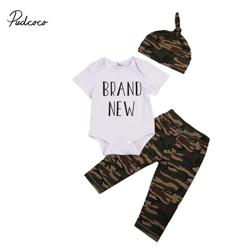 pudcoco Newborn Baby Boy clothing set boys brand Bodysuit+ Camouflage