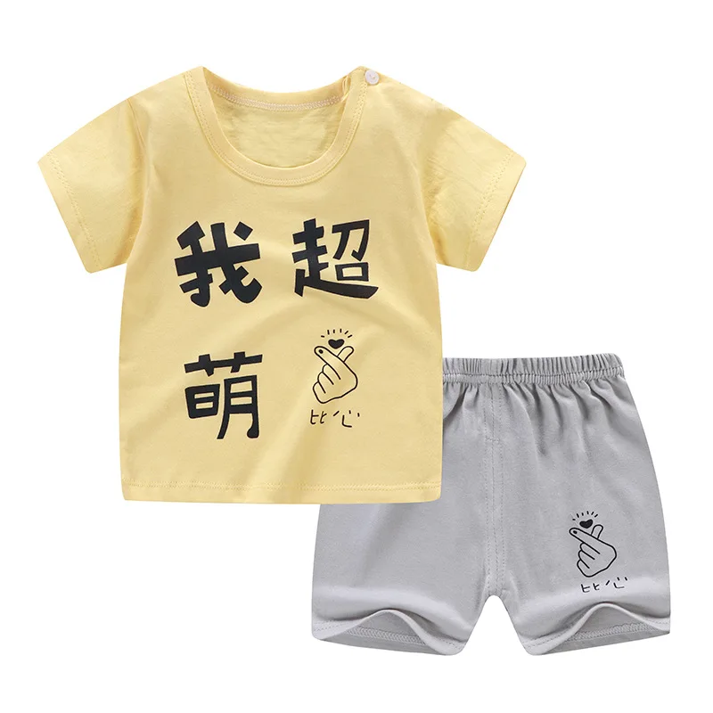 Брендовые Дизайнерские летние комплекты одежды для маленьких мальчиков с китайскими персонажами, 19 комплектов одежды для маленьких девочек