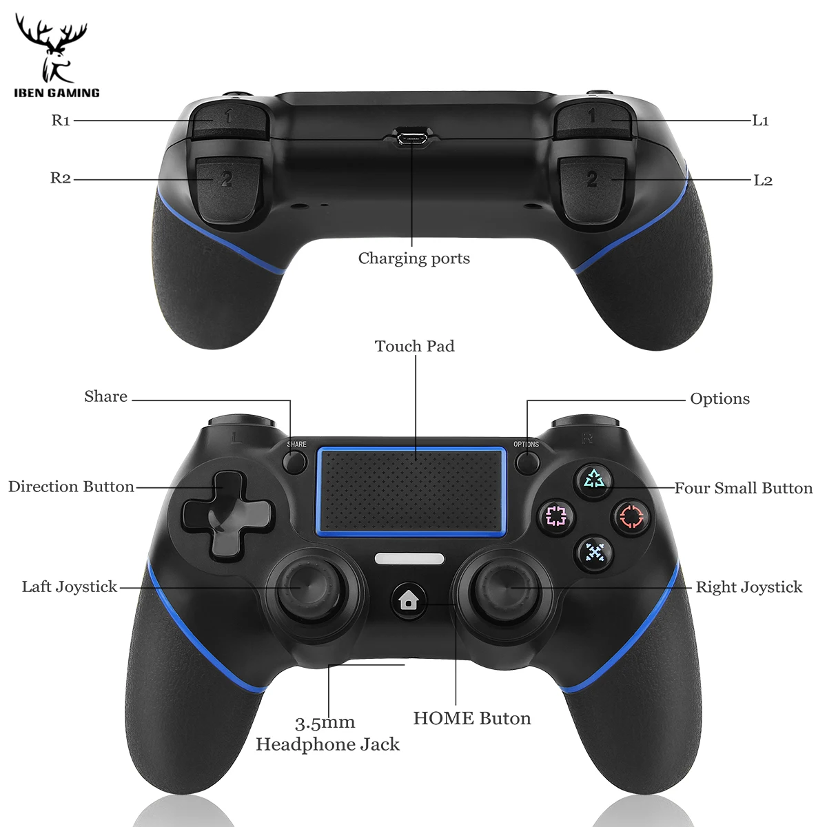 Беспроводной игровой Bluetooth Контроллер iBen геймпад для PS4/ПК джойстик PlayStation 4