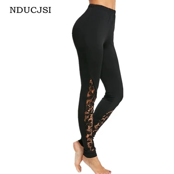 

NDUCJSI Sexy Leggings Women Stretch Elastic Casual Legging Lace Fitness Leggins Waist Fashion Pencil Pants XXL Push Up Leggings