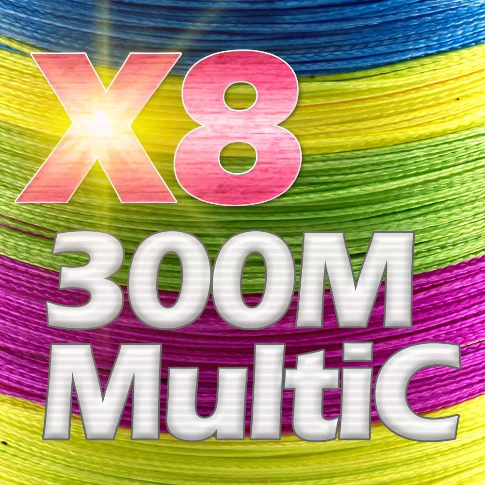 X8-300M-Multic JOSBY 300 м 500 м 1000 м 4 нити 8 нитей многоцветная ПЭ плетеная проволока многофиламентная супер сильная леска Новинка - Цвет: X8-300M-Multic