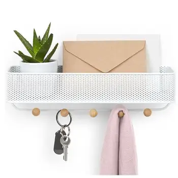 

1 pc Wall Storage Rack Wall-mounted Hanging Rack Holder Over the Door Hanger Organizer Letters Shelf Storage with Hooks