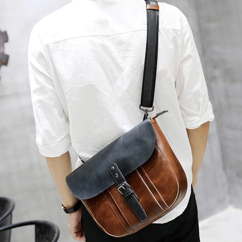 

PU Leather Messenger Bags for Men Small Travel Business Crossbody Shoulder Sling Bag Man Brown Sacoche Homme Bolsa Masculina