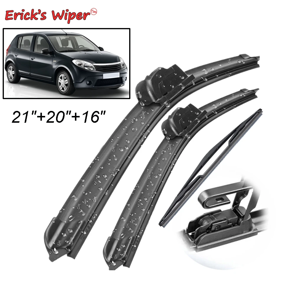 Erick's Wiper Front & Rear Wiper Blades Set Kit For Dacia Renault