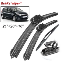 As lâminas de limpador dianteiras & traseiras de erick ajustaram o jogo para dacia renault sandero mk1 2007 2008 - 2012 pára-brisas 21