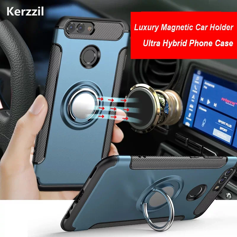 Car Holder Armor Case For Huawei Honor 8X 7X 8 9 Lite 10 V10 Play P10 P9 P20 Mate 20 20X Pro P Smart Nova 3 3i Y9 | Мобильные